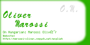 oliver marossi business card